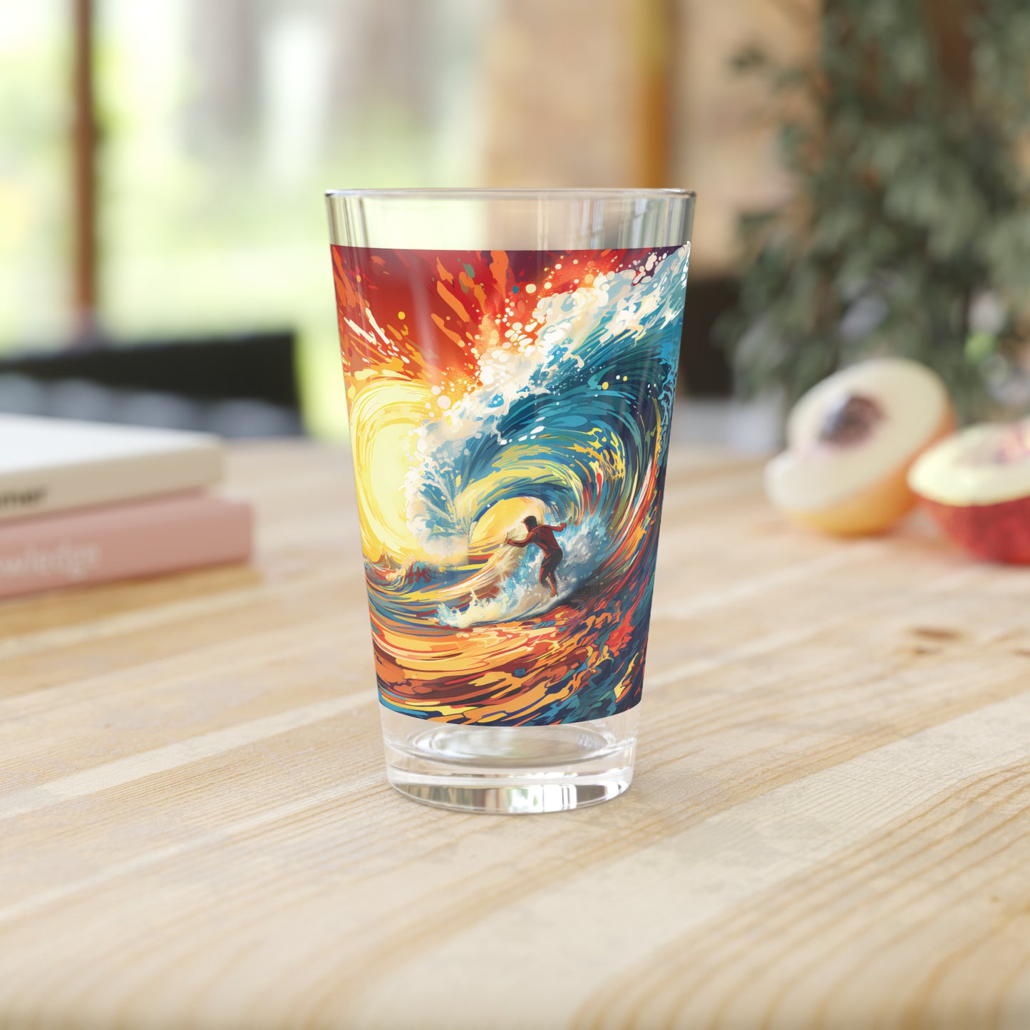 Experience the fusion of art and music with our Colorful Paint Drip Art on Drum Kit Pint Glass, 16oz. Psychedelic Music Design #006. Sip in style, curated by Stashbox.ai.