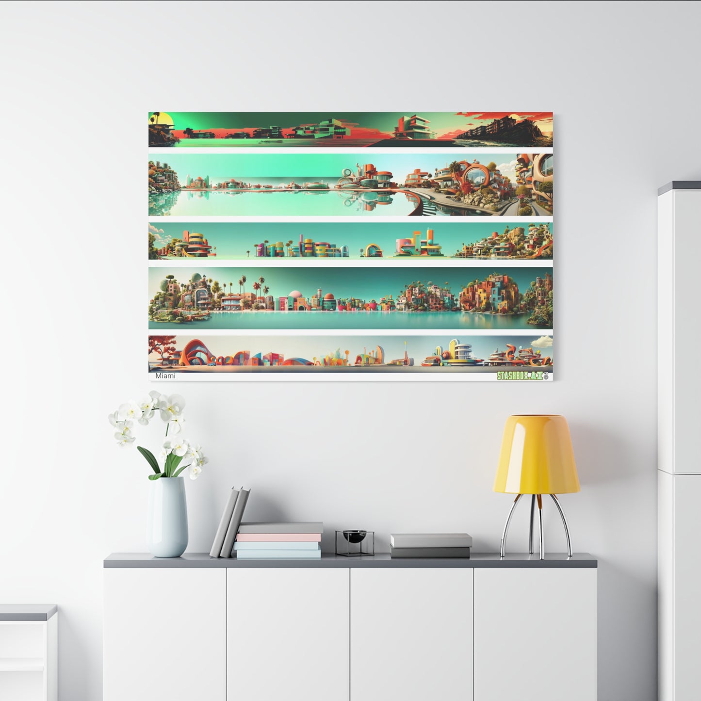 Classic Canvas Miami Architecture Inspired 5-in-1 Design 002