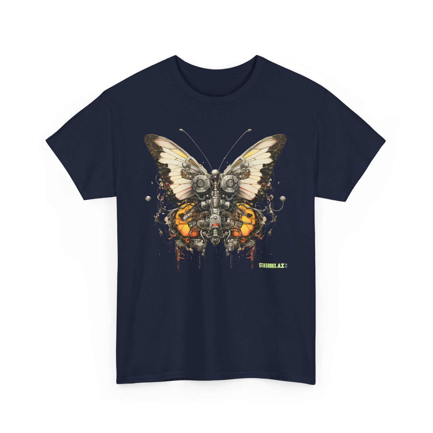 Unisex Heavy Cotton Abstract Butterfly Bio Punk T-Shirt 002
