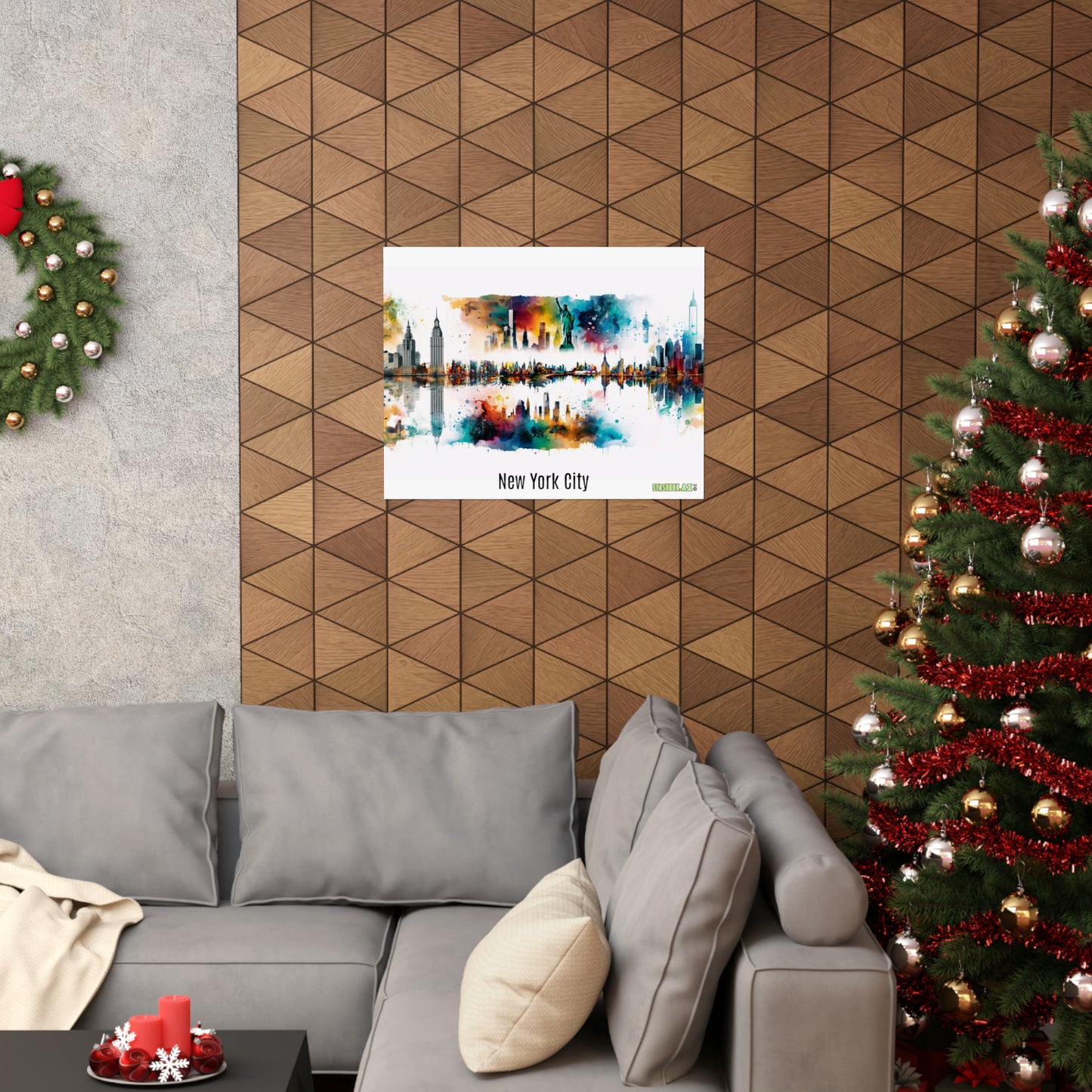 Dreamlike Illustration of a City New York Inspired -Matte Horizontal Posters - Stashbox New York Design #004