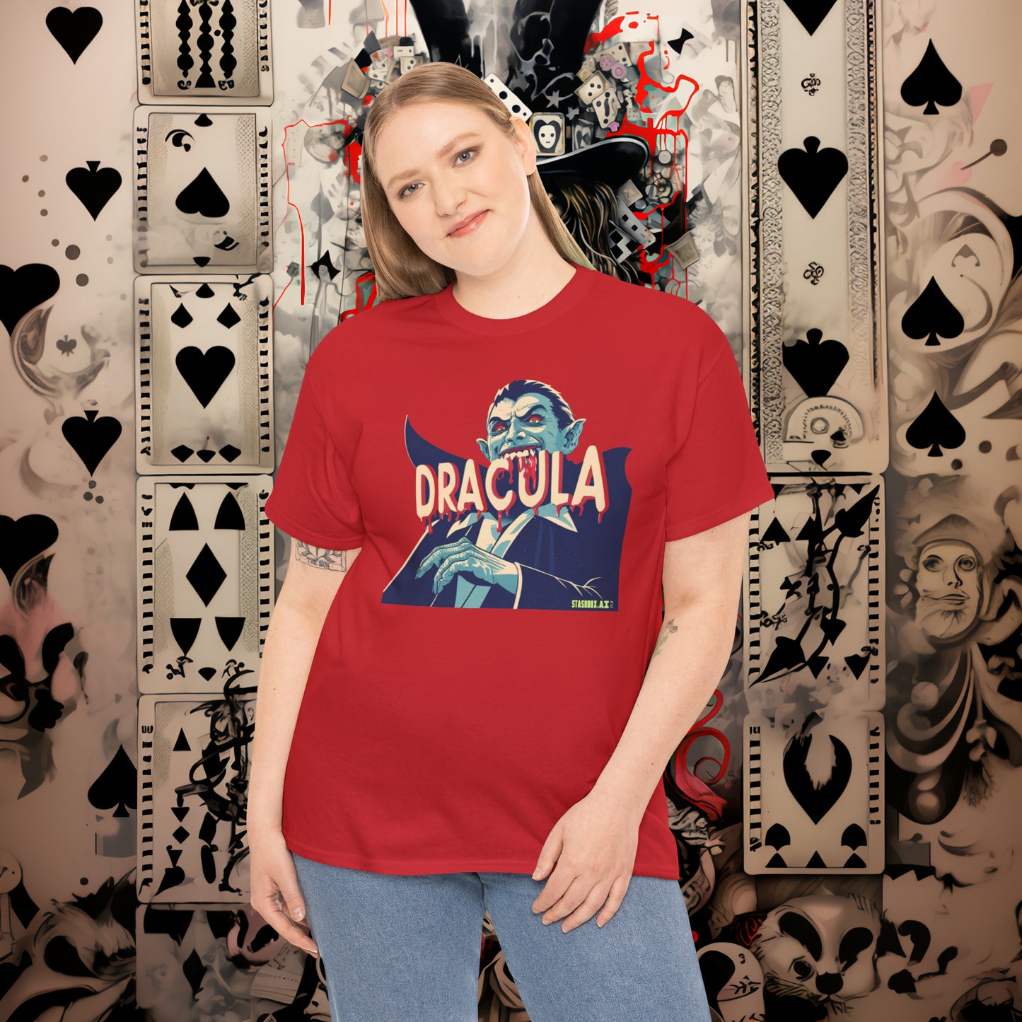Dracula Unisex Heavy Cotton Tshirt Dracula 001