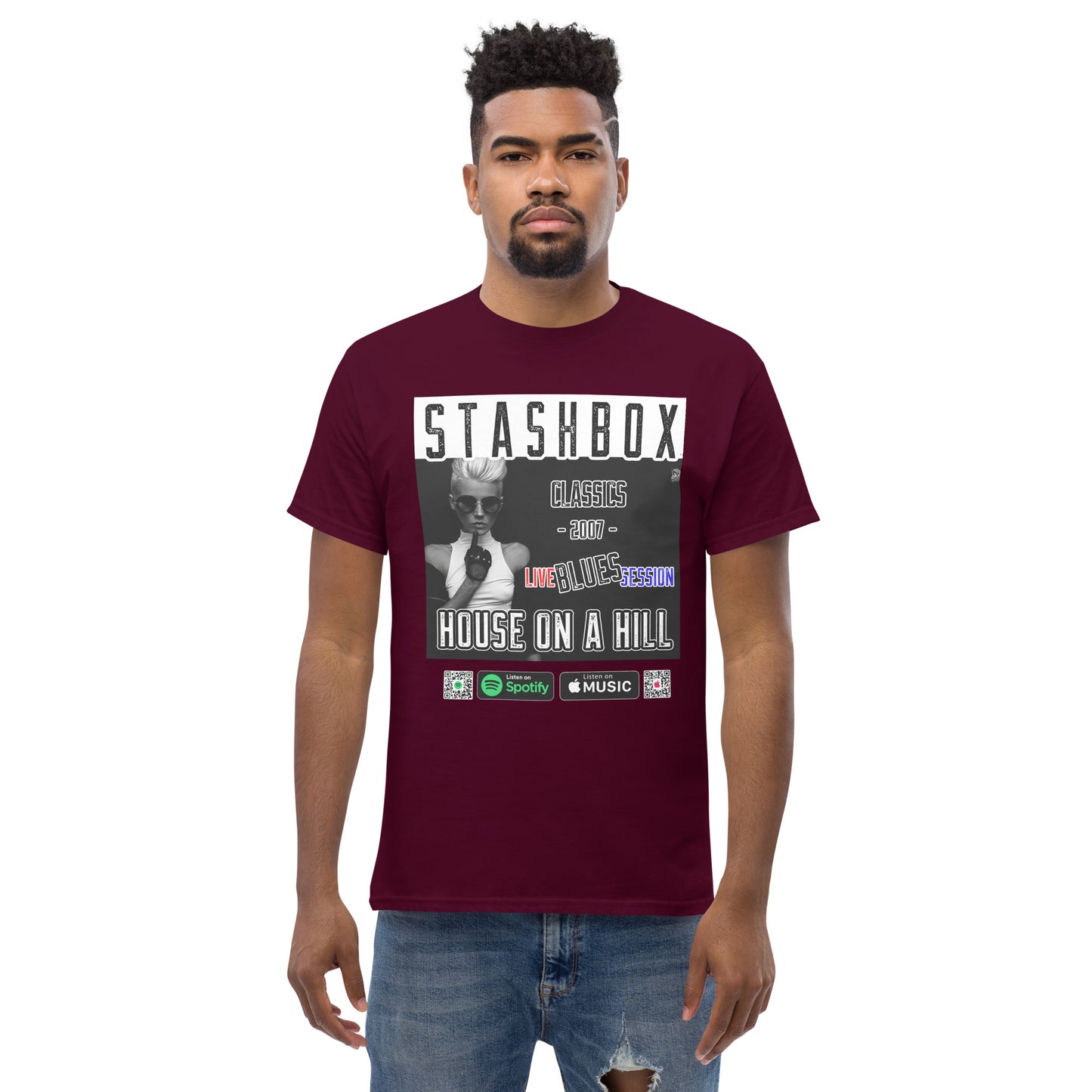 Ascend to sophistication with our House On A Hill Men's Classic Tee, Design #019 by Stashbox. Your attire, your masterpiece, exclusively at Stashbox.ai.