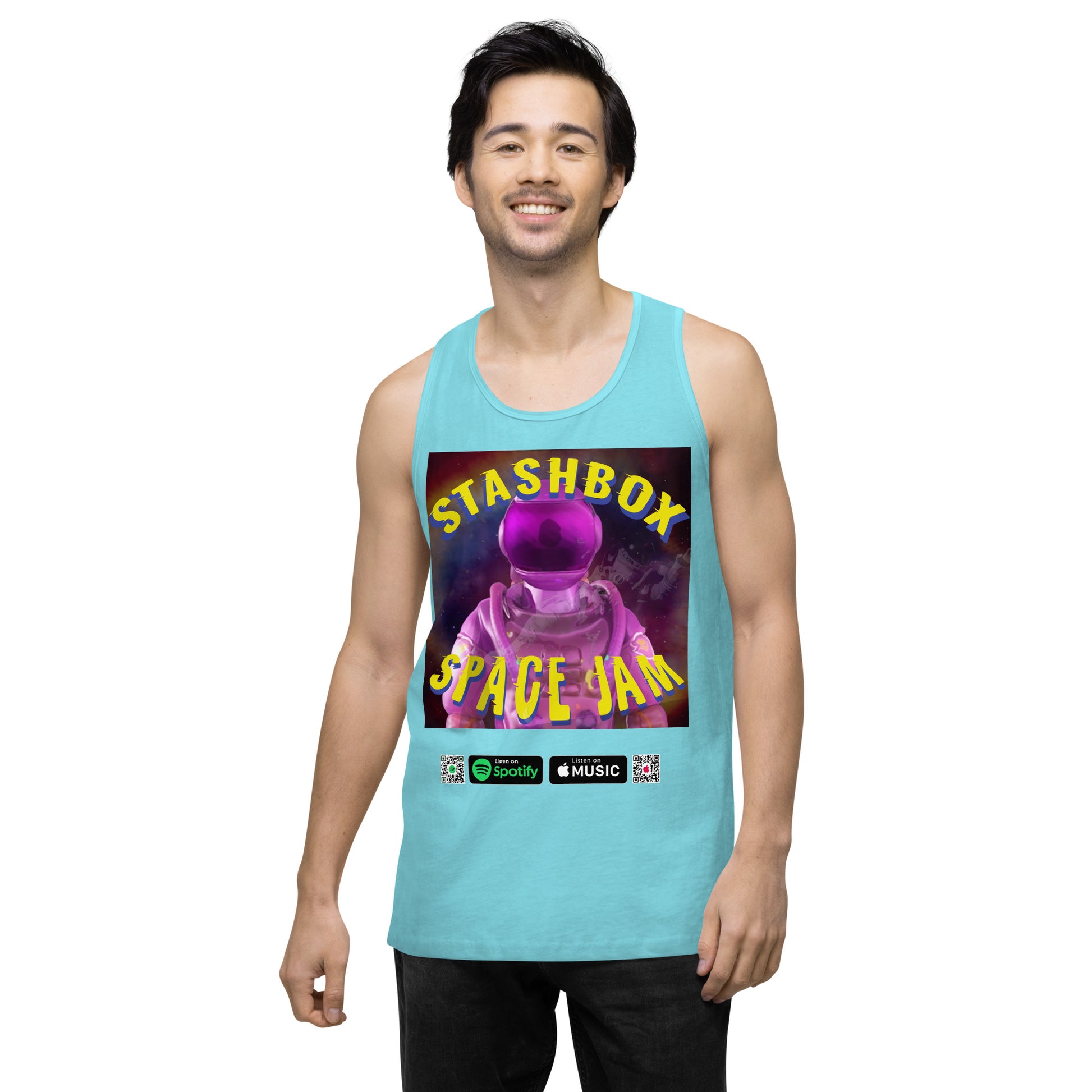 Space Jam: Unleash Cosmic Style with Stashbox Men’s Premium Tank Top, Artwork #005. Dive into the universe with this premium tank, perfect for space enthusiasts and trendsetters. #StashboxGalaxy #SpaceExplorationFashion #CosmicComfort"