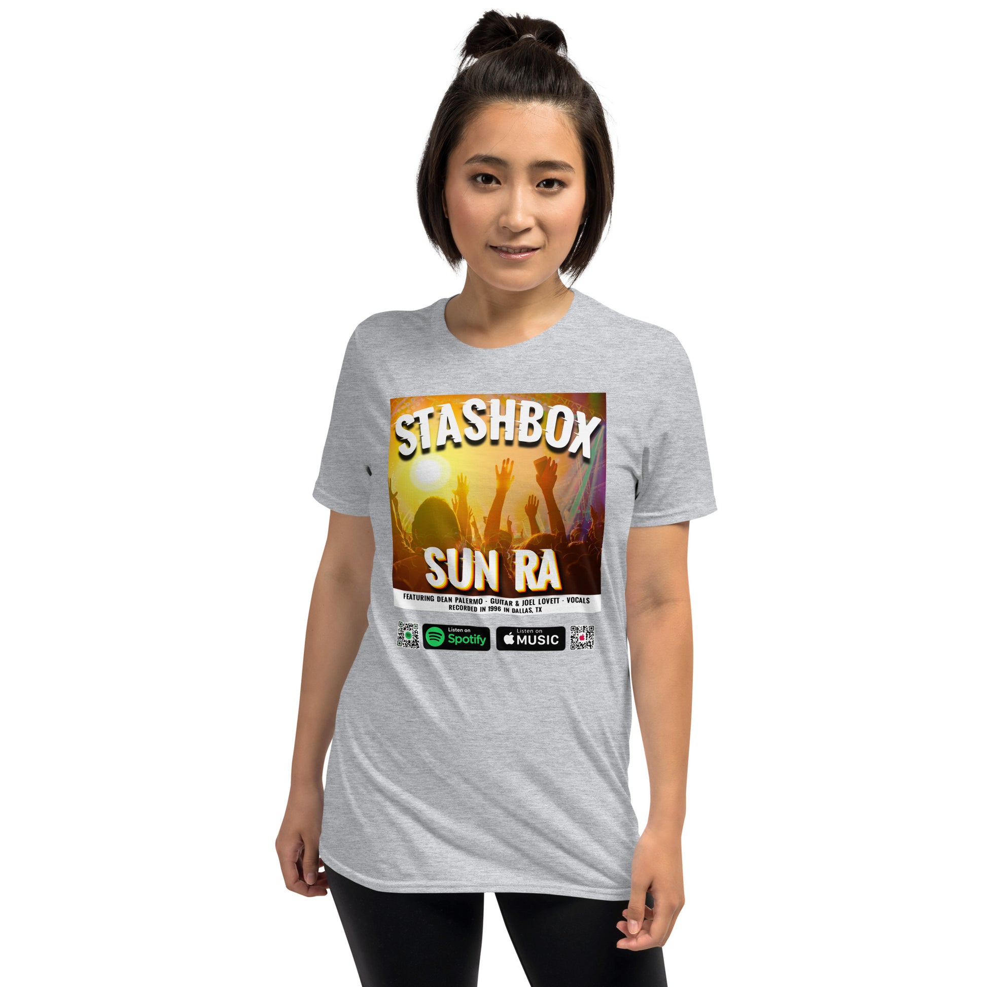 Harmony of the Spheres: Sun Ra Design #026 Tee. Dive into the cosmic sounds of Sun Ra with our Stashbox tribute tee. Capturing the spirit of avant-garde jazz, this shirt blends music and fashion seamlessly. #SunRaHarmony #CosmicJazzStyle #StashboxArtistry