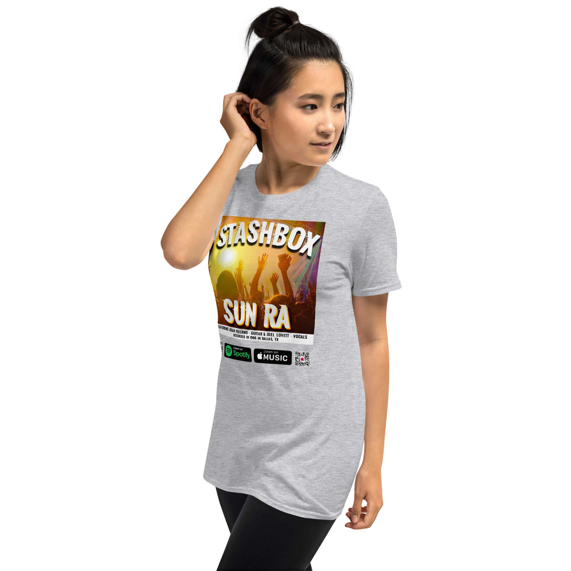 Harmony of the Spheres: Sun Ra Design #026 Tee. Dive into the cosmic sounds of Sun Ra with our Stashbox tribute tee. Capturing the spirit of avant-garde jazz, this shirt blends music and fashion seamlessly. #SunRaHarmony #CosmicJazzStyle #StashboxArtistry