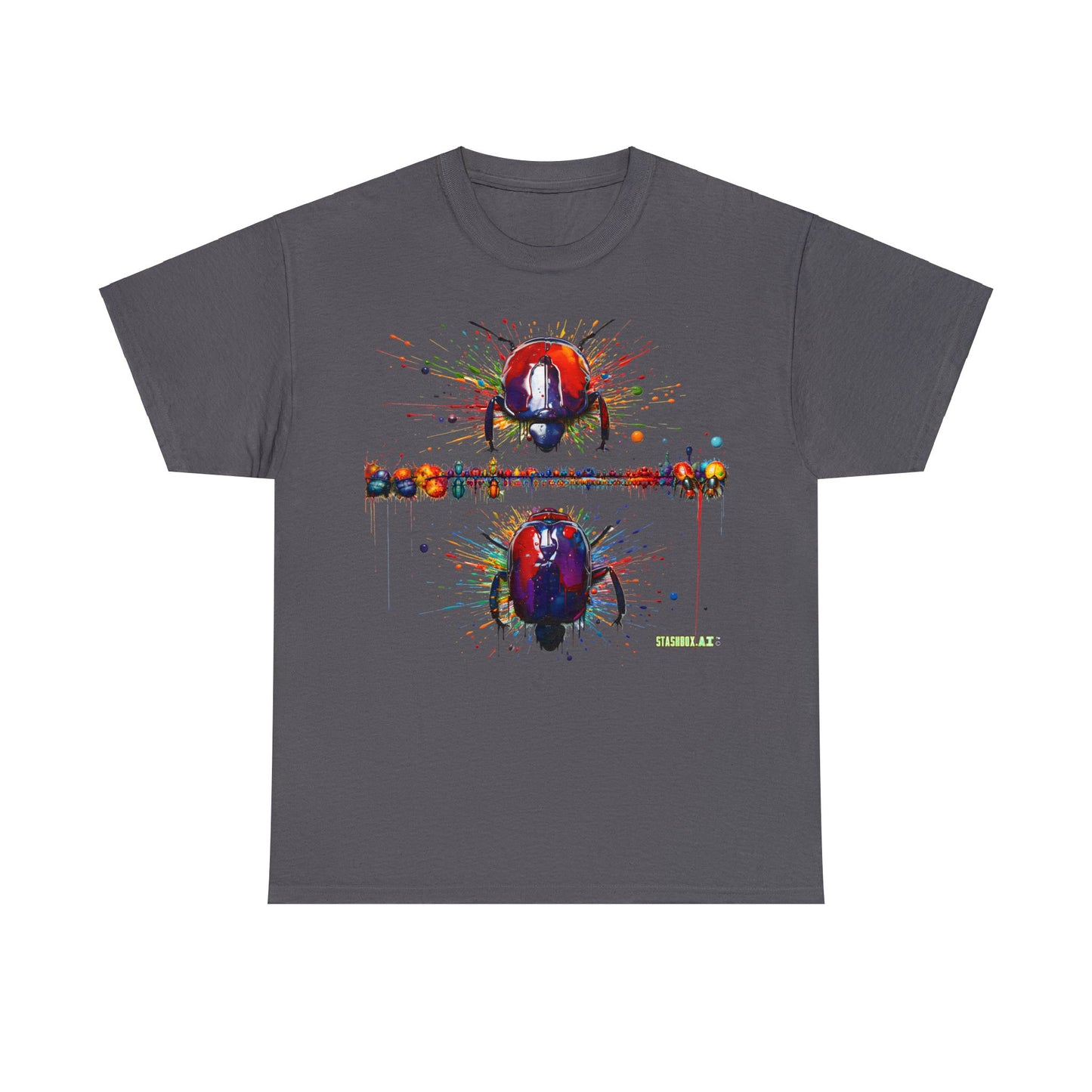 Unisex Adult Size Heavy Cotton Tee Colorful Bugs 005 T-Shirt