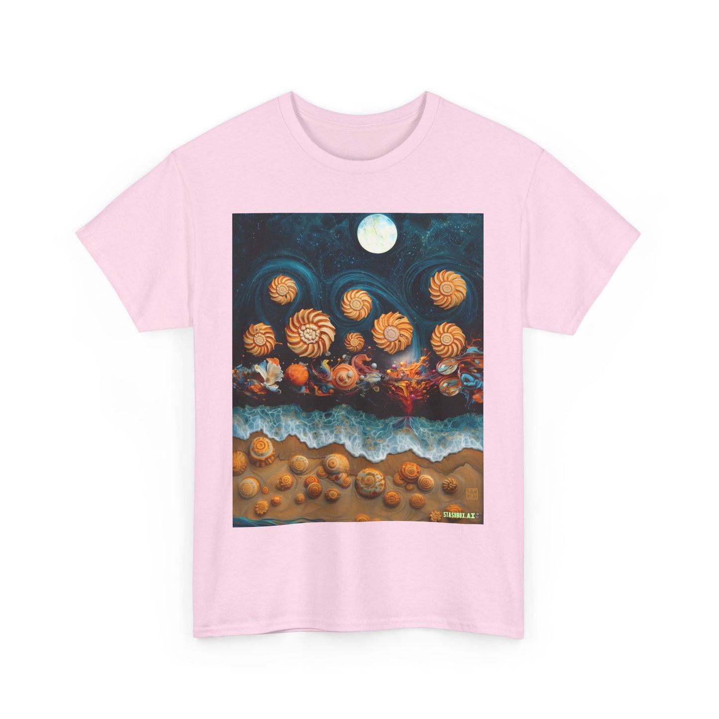 Unisex Heavy Cotton Tee Tropical Magic Beach 002