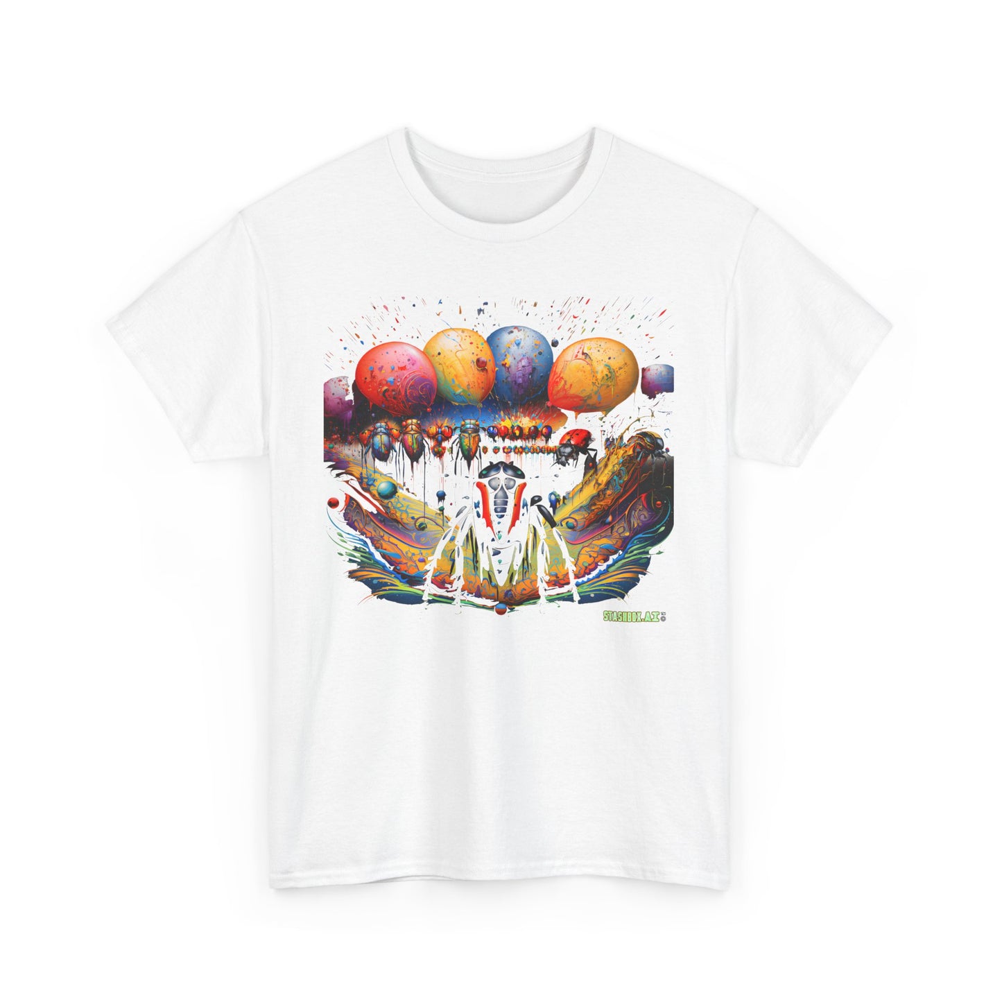 Unisex Adult Size Heavy Cotton Tee Colorful Bugs 003 T-Shirt