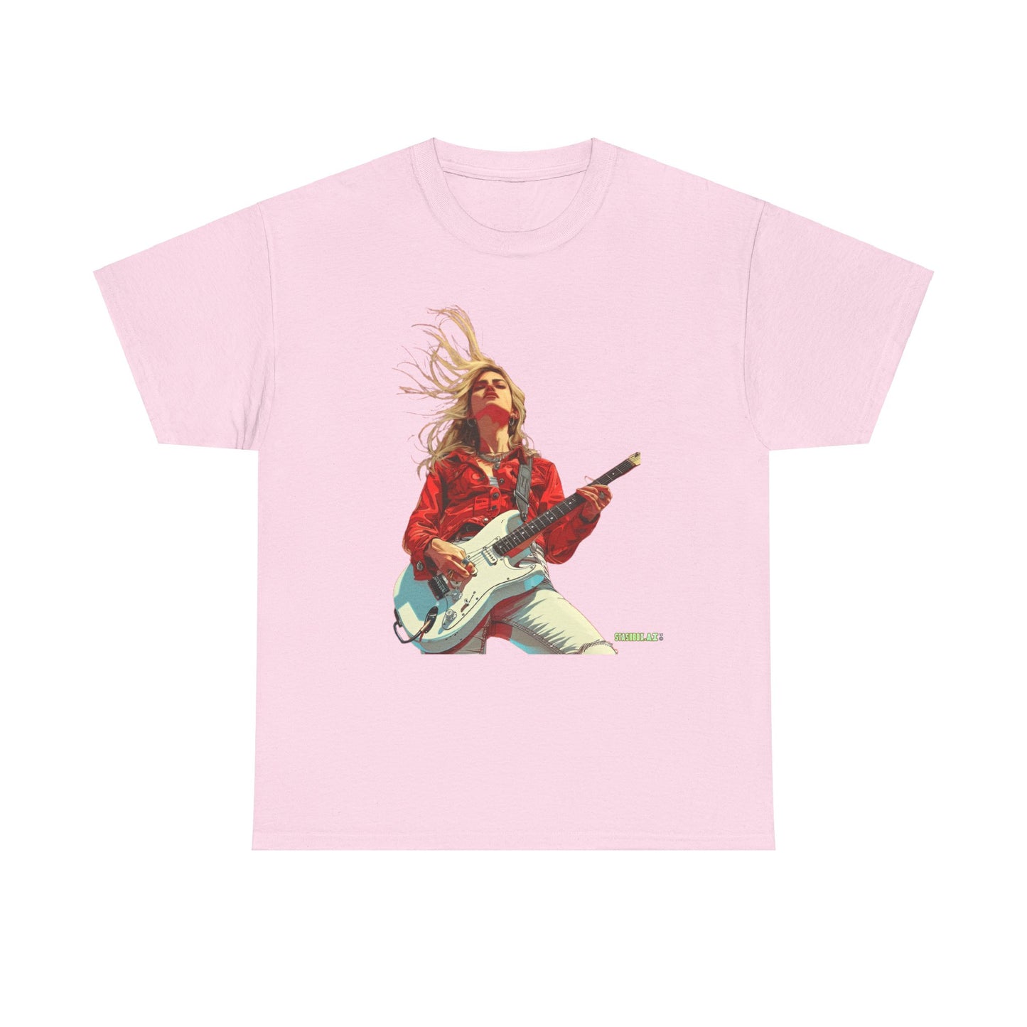 Unisex Heavy Cotton T-Shirt  Girl Guitarist Rocking 005