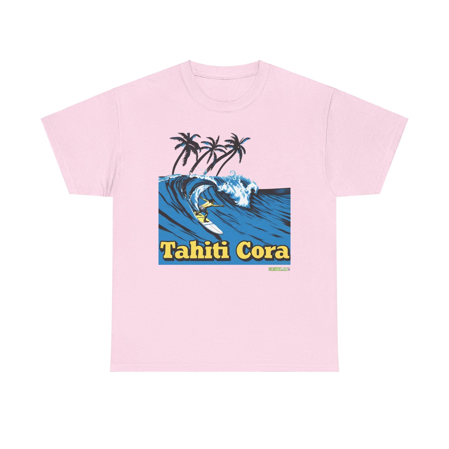 Unisex Heavy Cotton T-Shirt  Tahiti Cora Surfing Logo 002