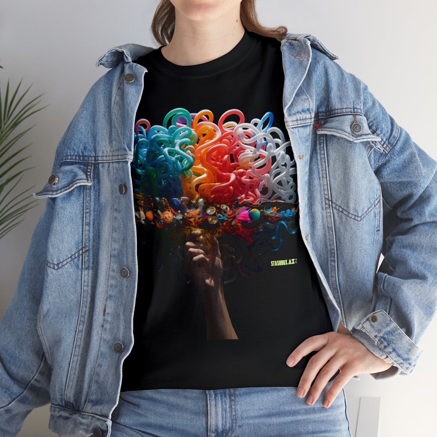 Unisex Heavy Cotton Tee Psychedelic Blown Glass Style 005