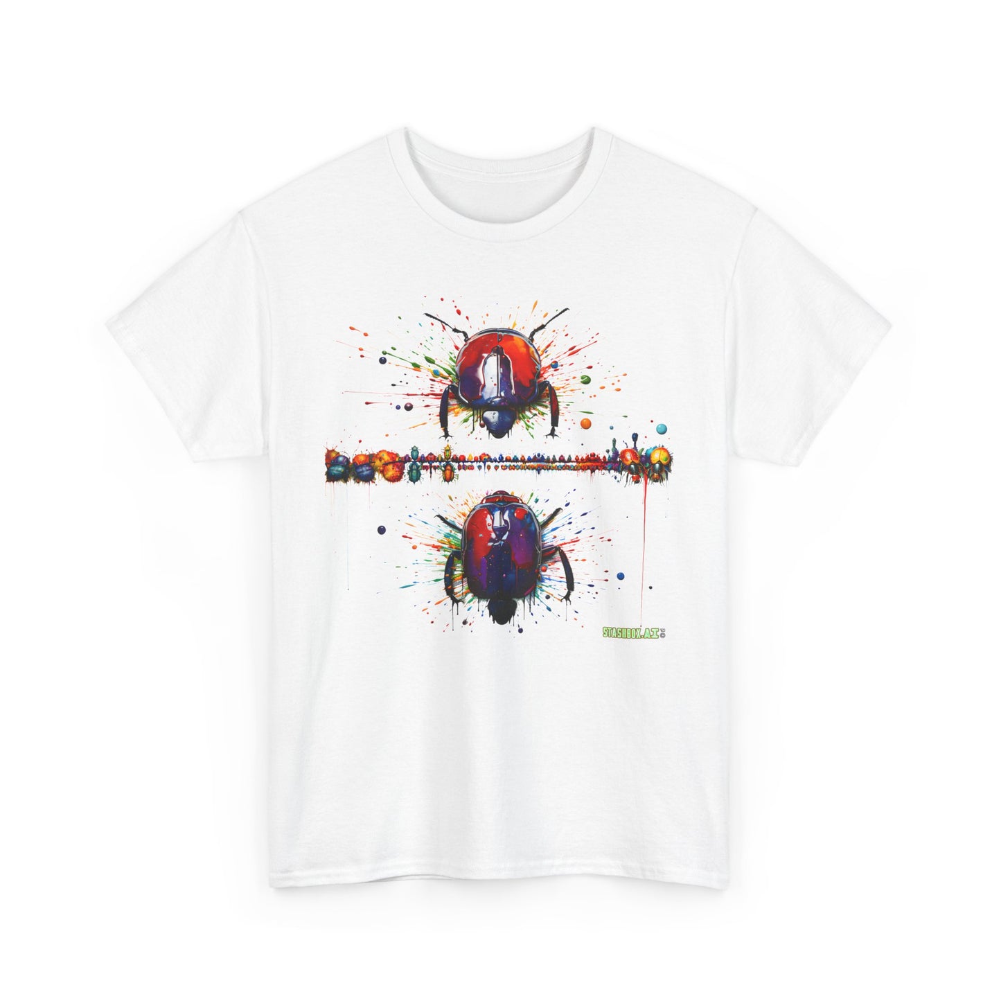 Unisex Adult Size Heavy Cotton Tee Colorful Bugs 005 T-Shirt