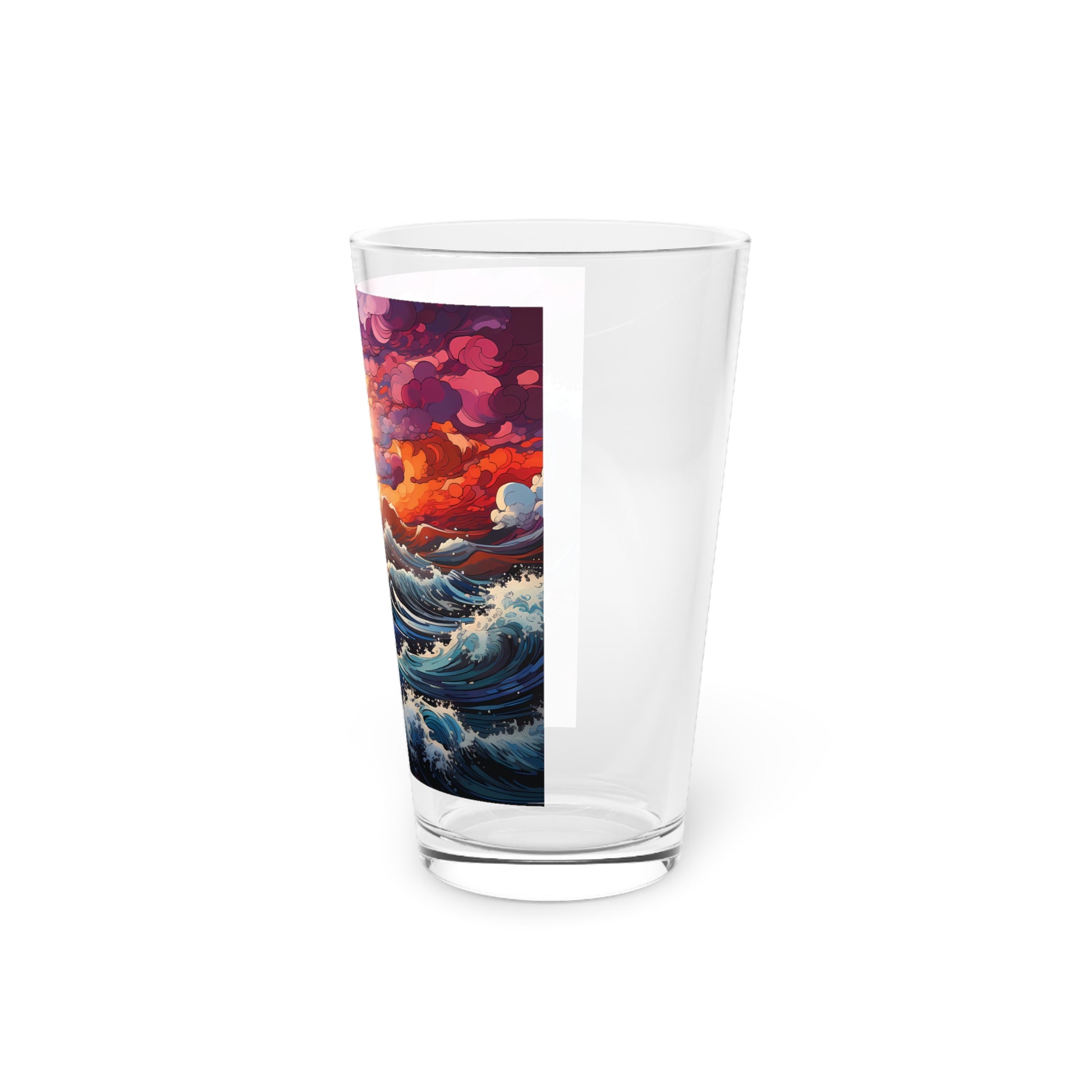 A Splash of Beauty: Stunning Ocean Wave - Colorful - Pint Glass, 16oz. Elevate your drinking experience with this captivating pint glass, showcasing the essence of ocean waves in vivid colors. Perfect for adding a touch of coastal charm to your gatherings. #OceanInspiration #VibrantWaves #StashboxStyle