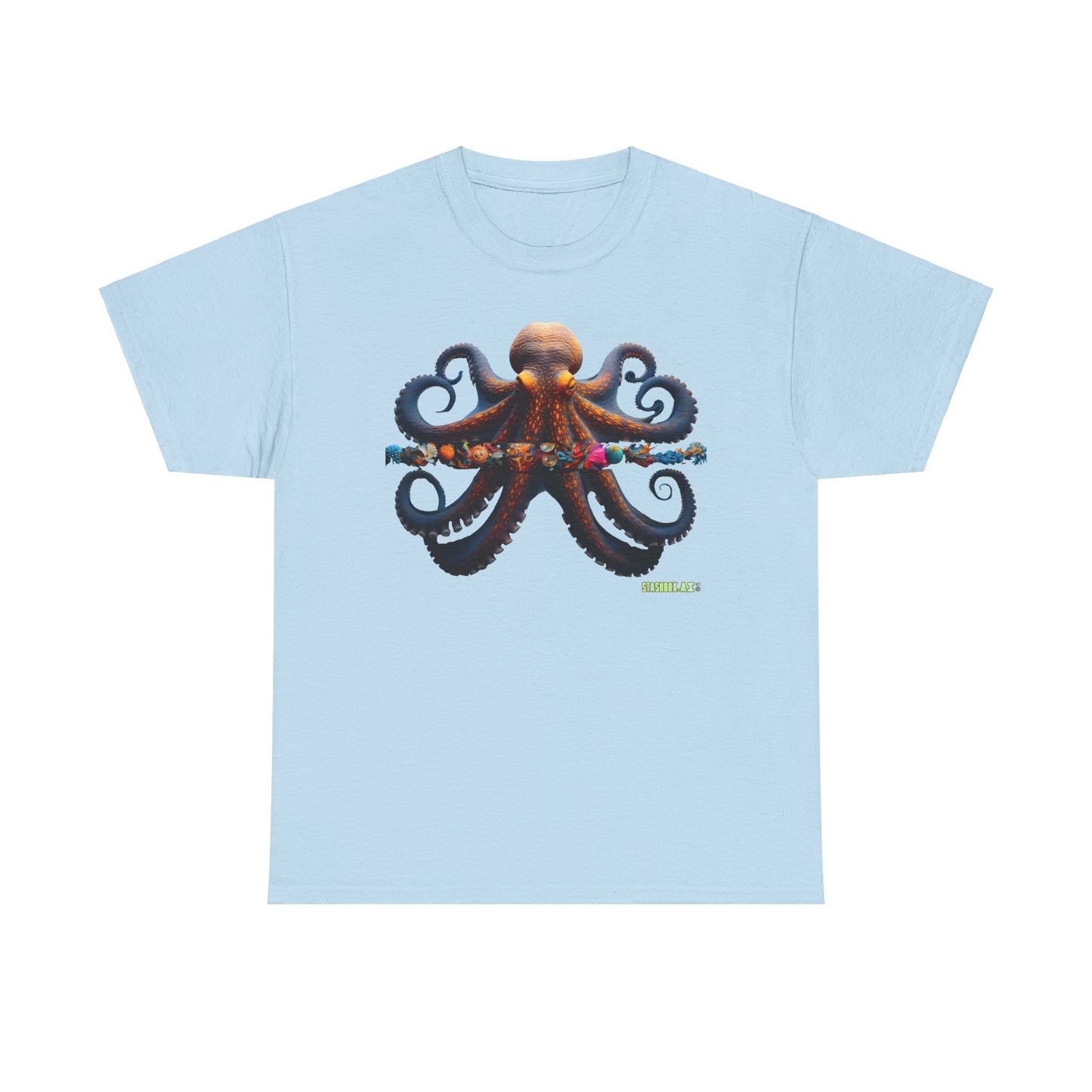 Unisex Heavy Cotton Tee Animal Octopus 001