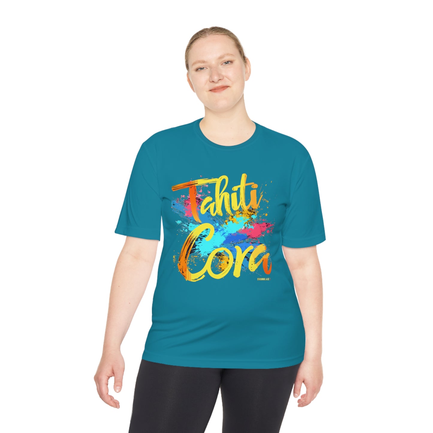 Unisex Moisture Wicking Tee Tahiti Cora Logo 003