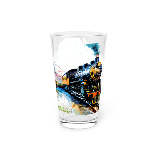 Stashbox Train Design #014: Multidimensional Mountain and Train Pint Glass