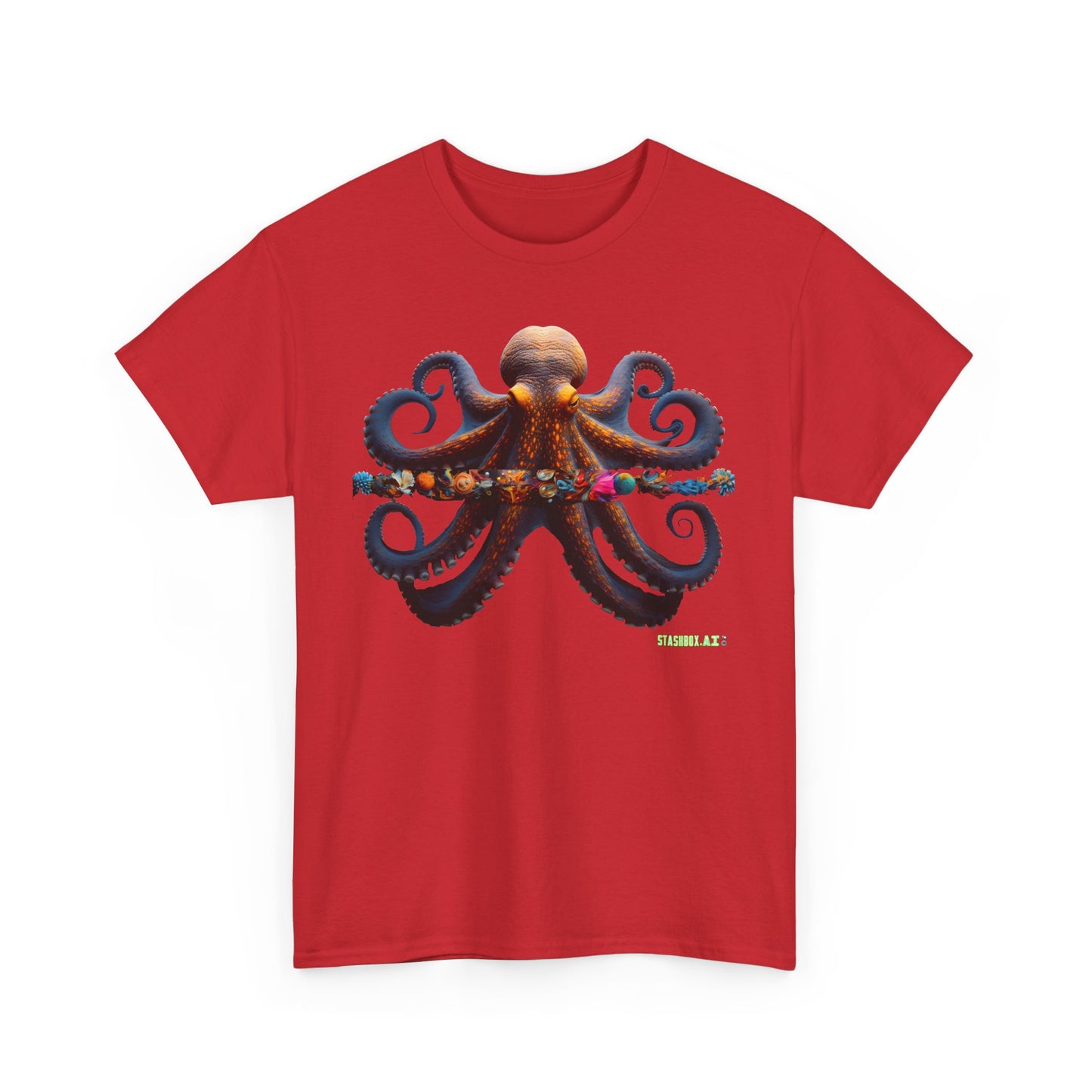 Unisex Heavy Cotton Tee Animal Octopus 001