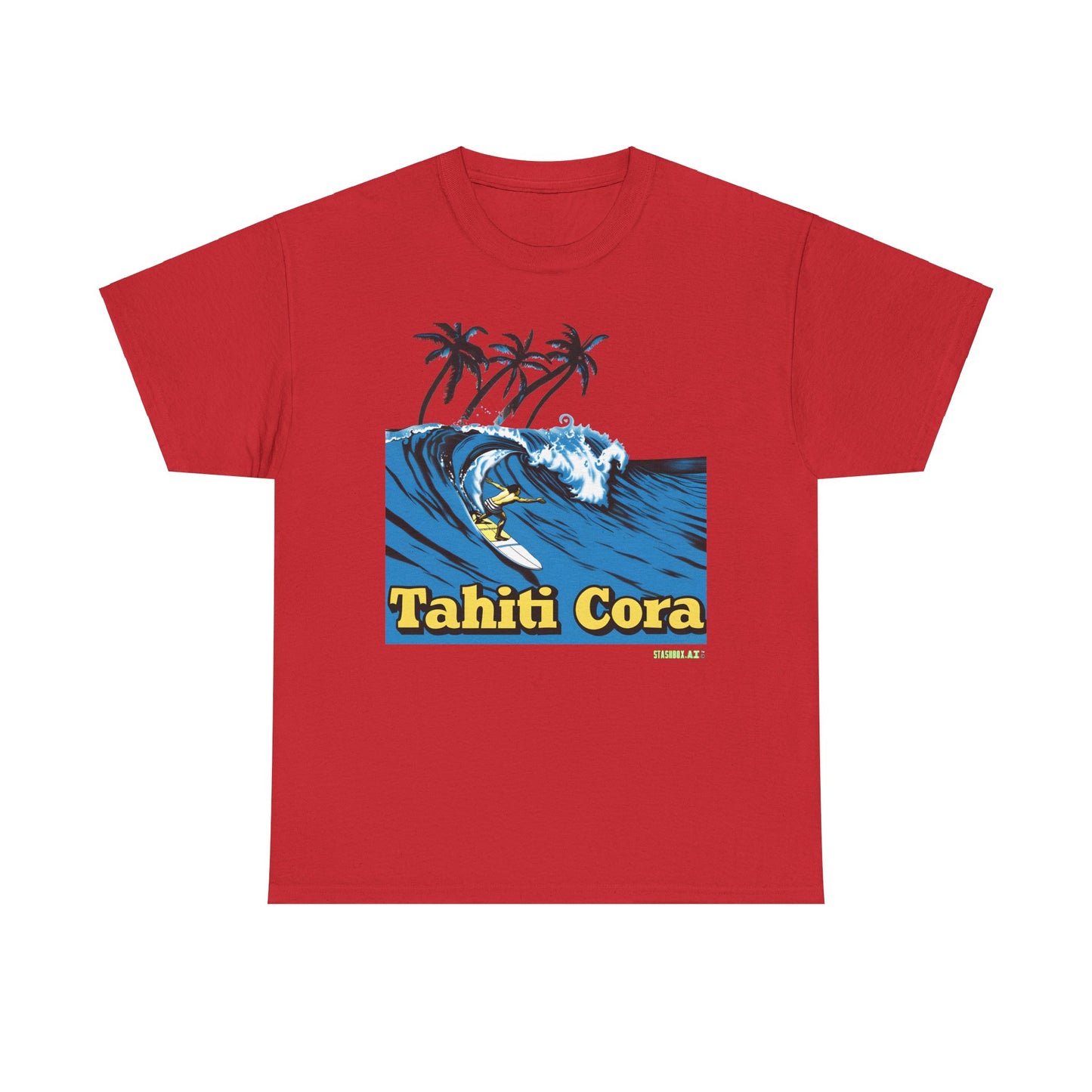 Unisex Heavy Cotton T-Shirt  Tahiti Cora Surfing Logo 002