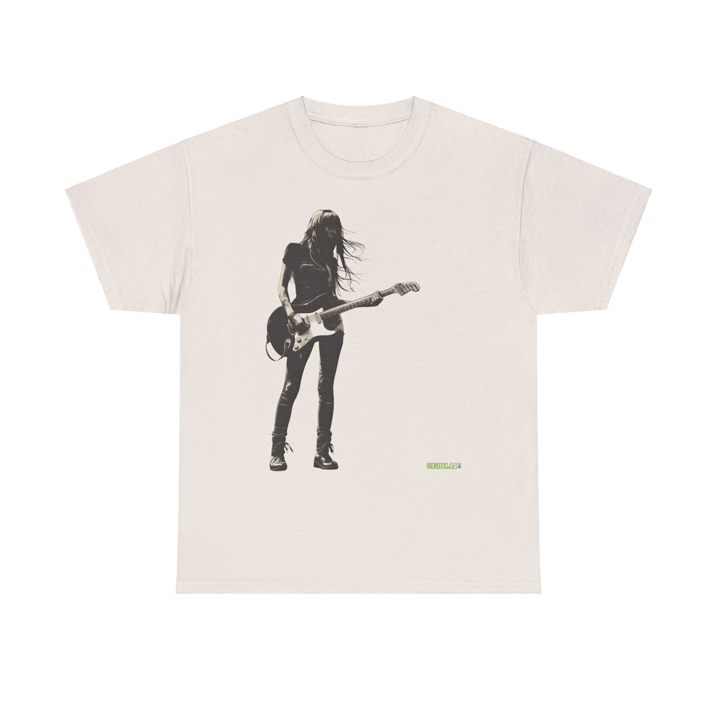 Unisex Heavy Cotton T-Shirt  Girl Guitarist Rocking 007