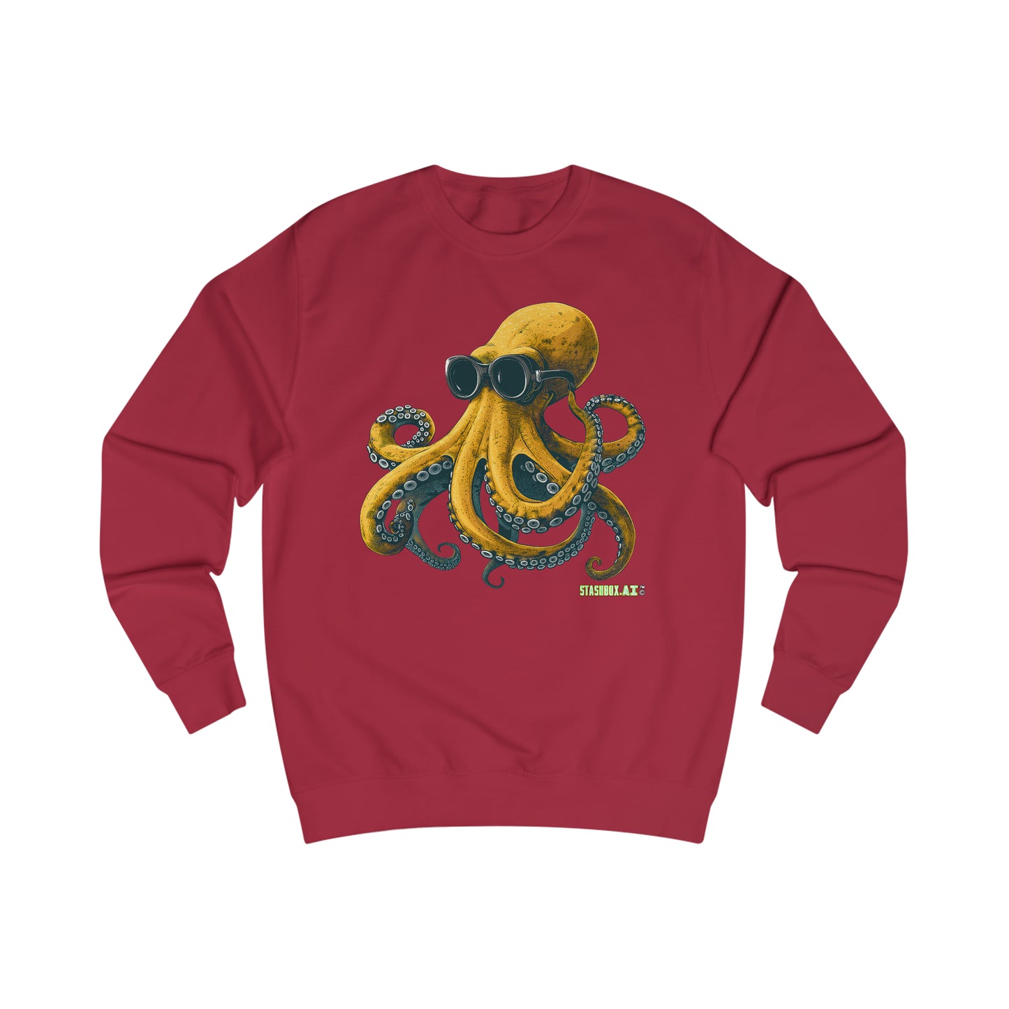 Men's Sweatshirt Yellow Octopus with Goggles 001