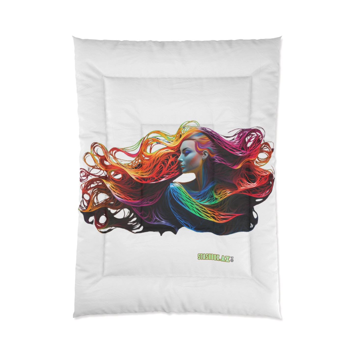 Bedding Comforter Beautiful Models Drawn with Rainbow Ink #015
