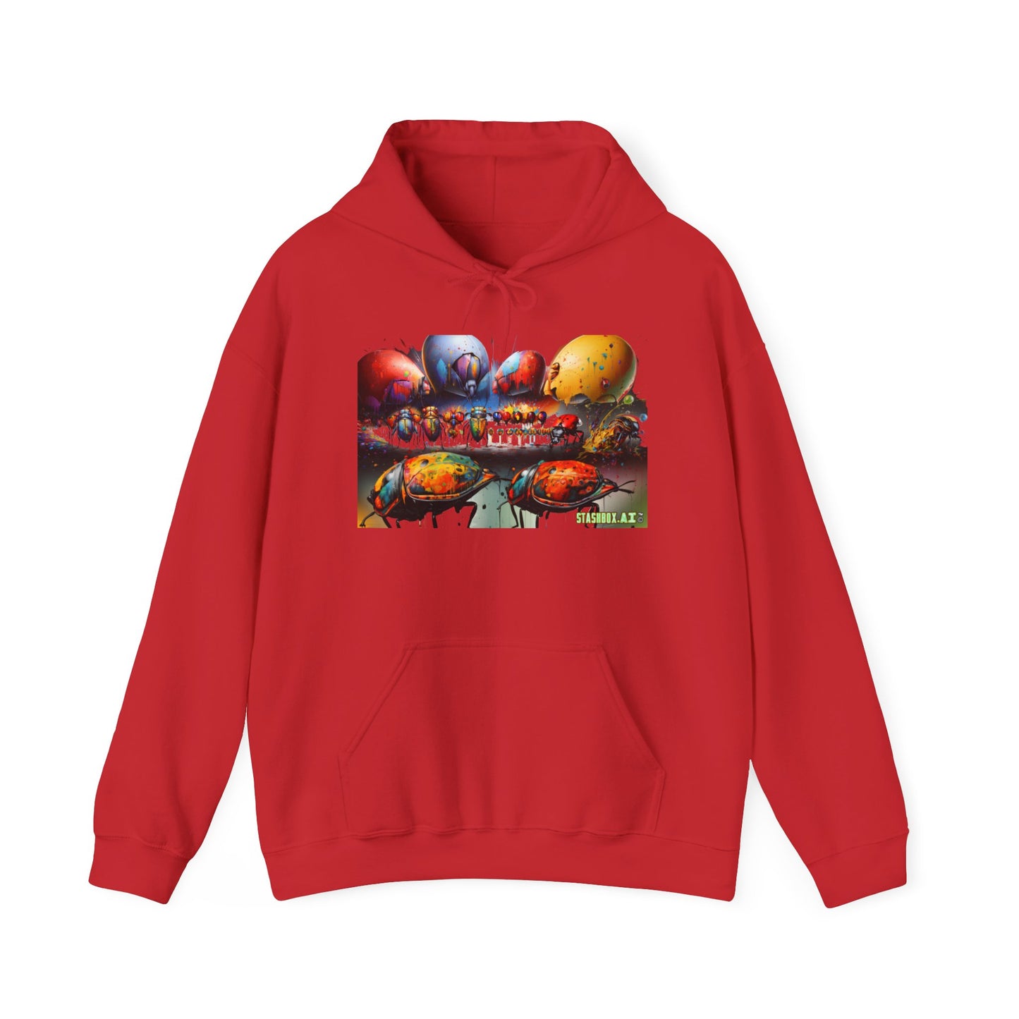 Unisex Heavy Blend™ Hooded Sweatshirt Colorful Bug Art 002