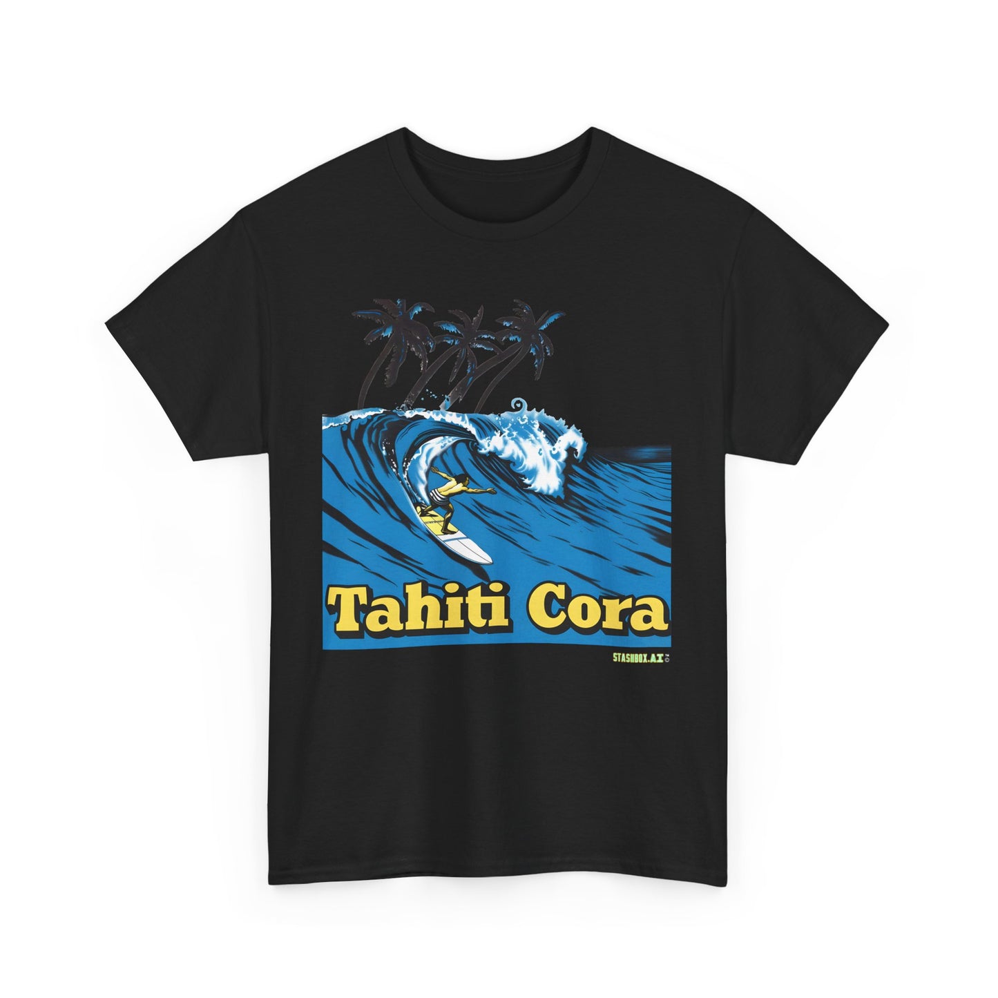 Unisex Heavy Cotton T-Shirt  Tahiti Cora Surfing Logo 002