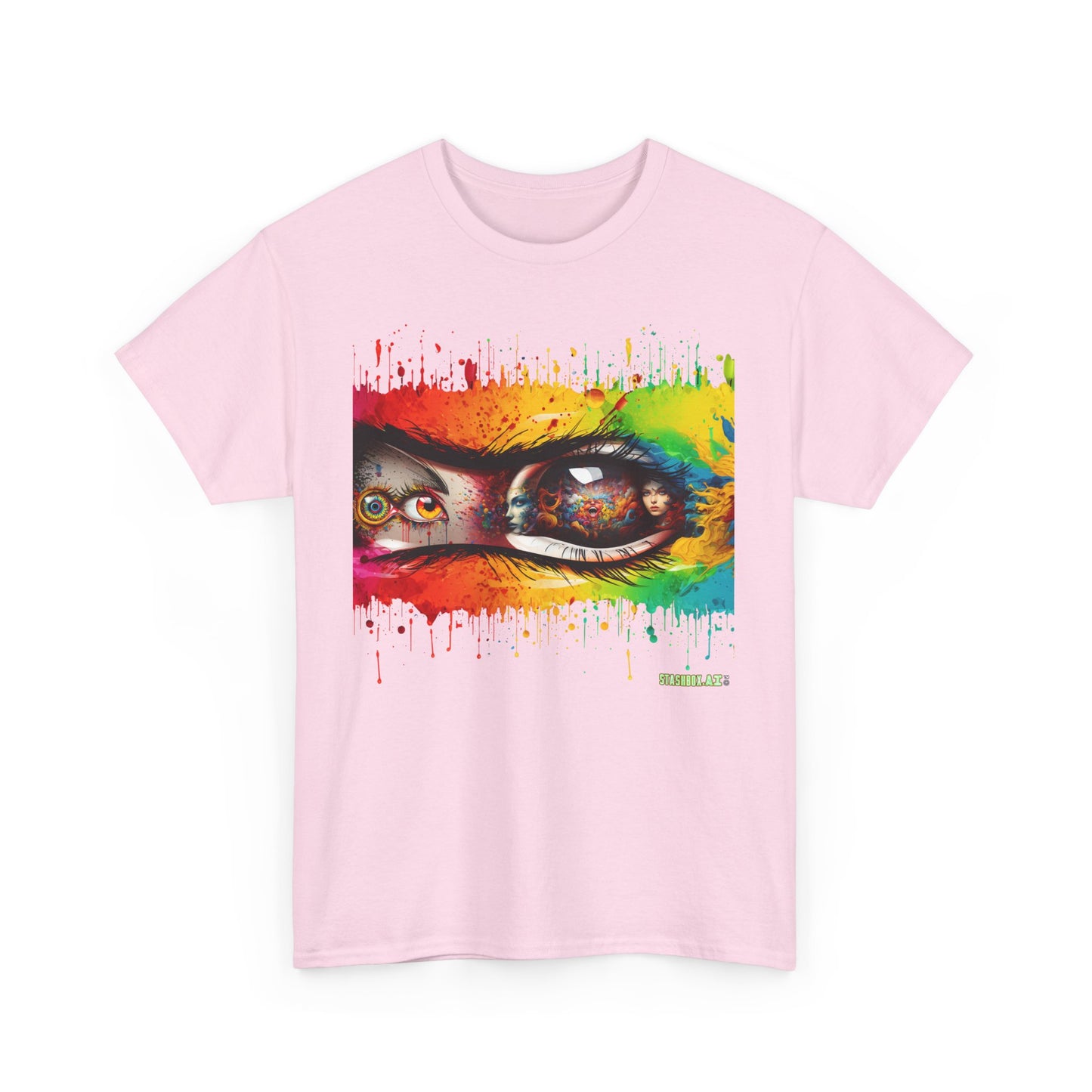 Unisex Heavy Cotton TShirt Psychedelic Eyes Design 008