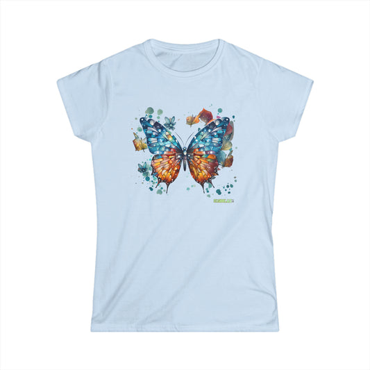 Women's Softstyle Tee - Colorful Geometric Butterfly 004