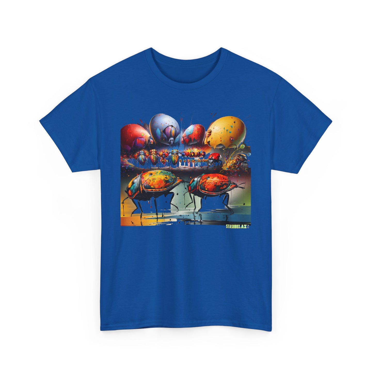 Unisex Adult Size Heavy Cotton Tee Colorful Bugs 002 T-Shirt