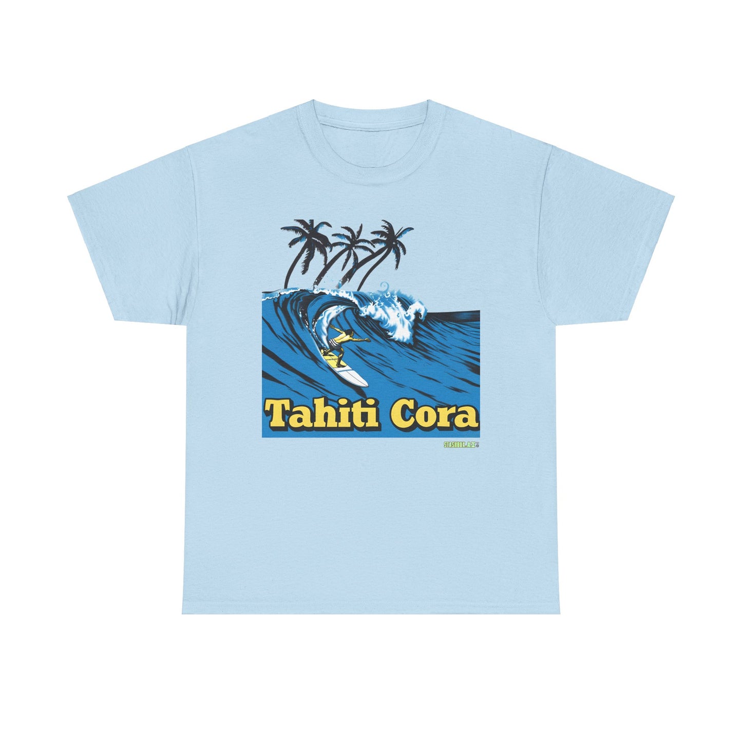 Unisex Heavy Cotton T-Shirt  Tahiti Cora Surfing Logo 002