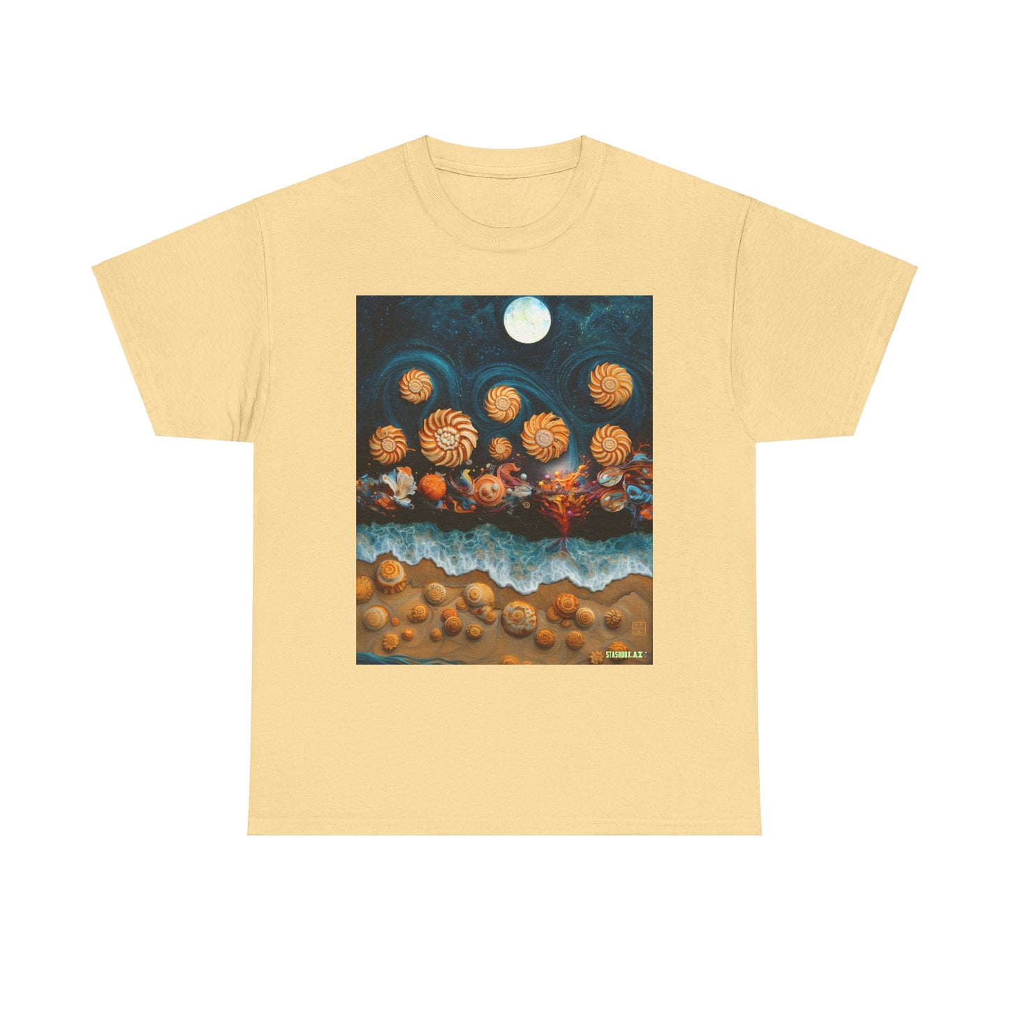 Unisex Heavy Cotton Tee Tropical Magic Beach 002