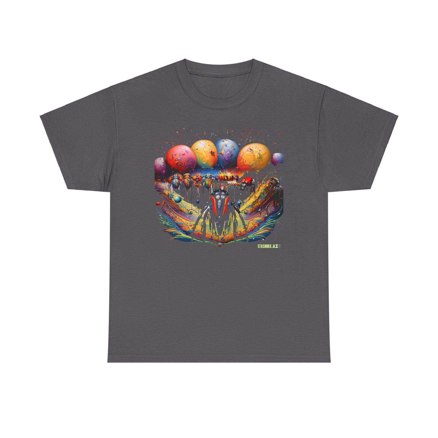 Unisex Adult Size Heavy Cotton Tee Colorful Bugs 003 T-Shirt