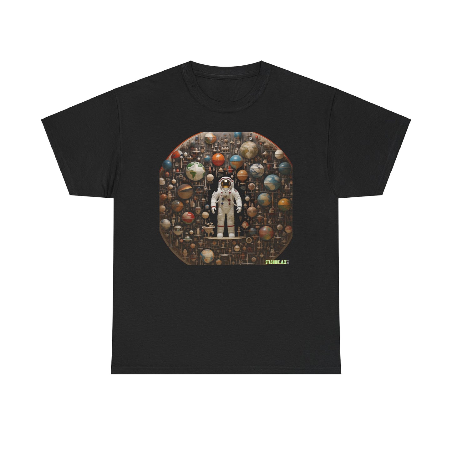 Unisex Adult Size Heavy Cotton Tshirt Astronaut Knolling 002