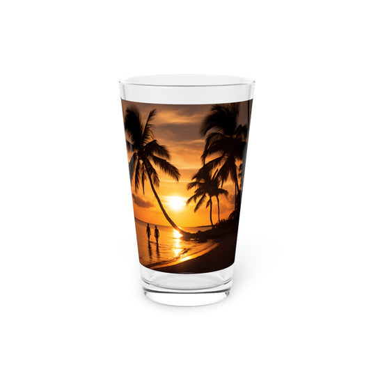Sip in the hues of Florida's sunset with our Florida Sunset Paradise Pint Glass, 16oz. Your drink, your paradise, captured in every sip, exclusively at Stashbox.ai.