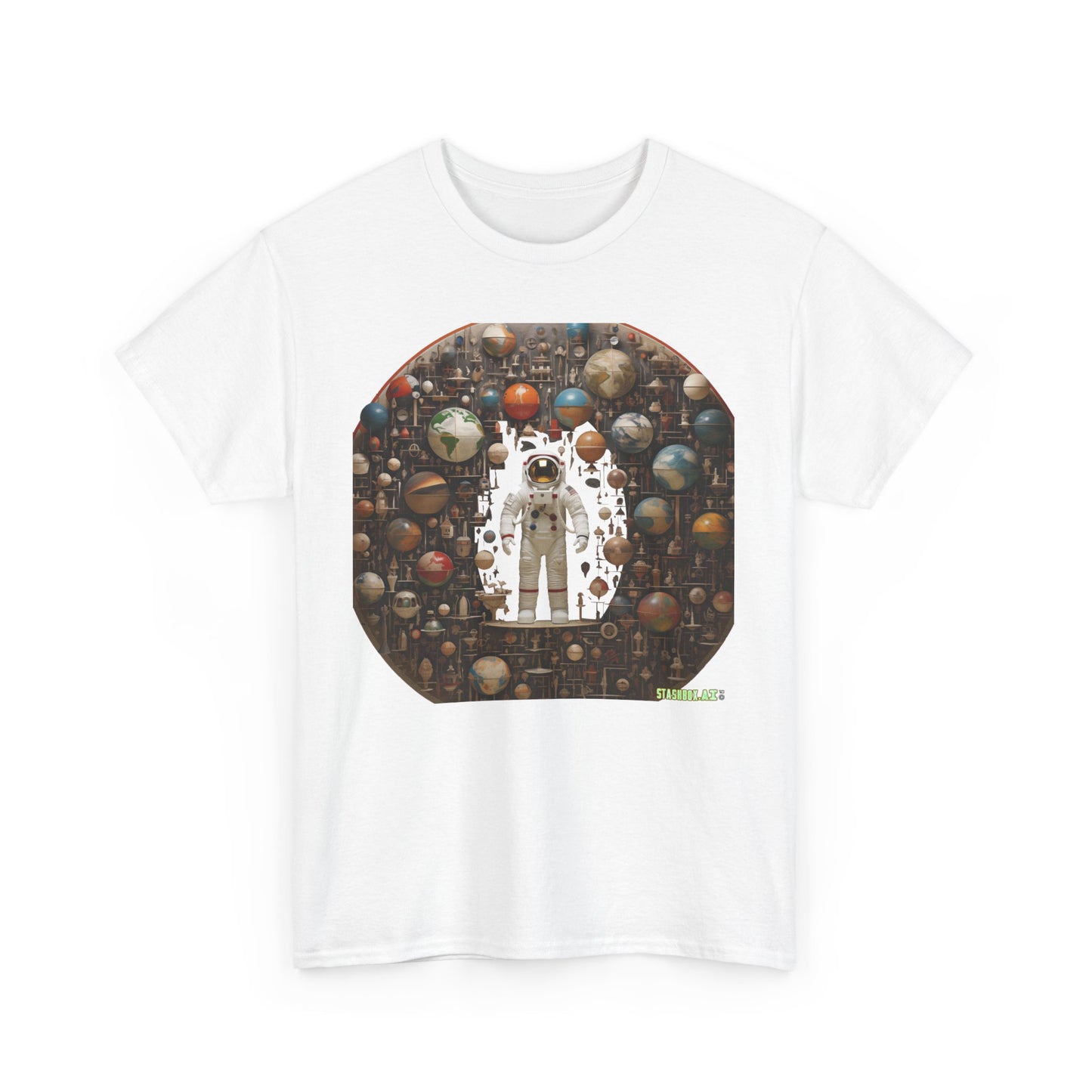 Unisex Adult Size Heavy Cotton Tshirt Astronaut Knolling 002