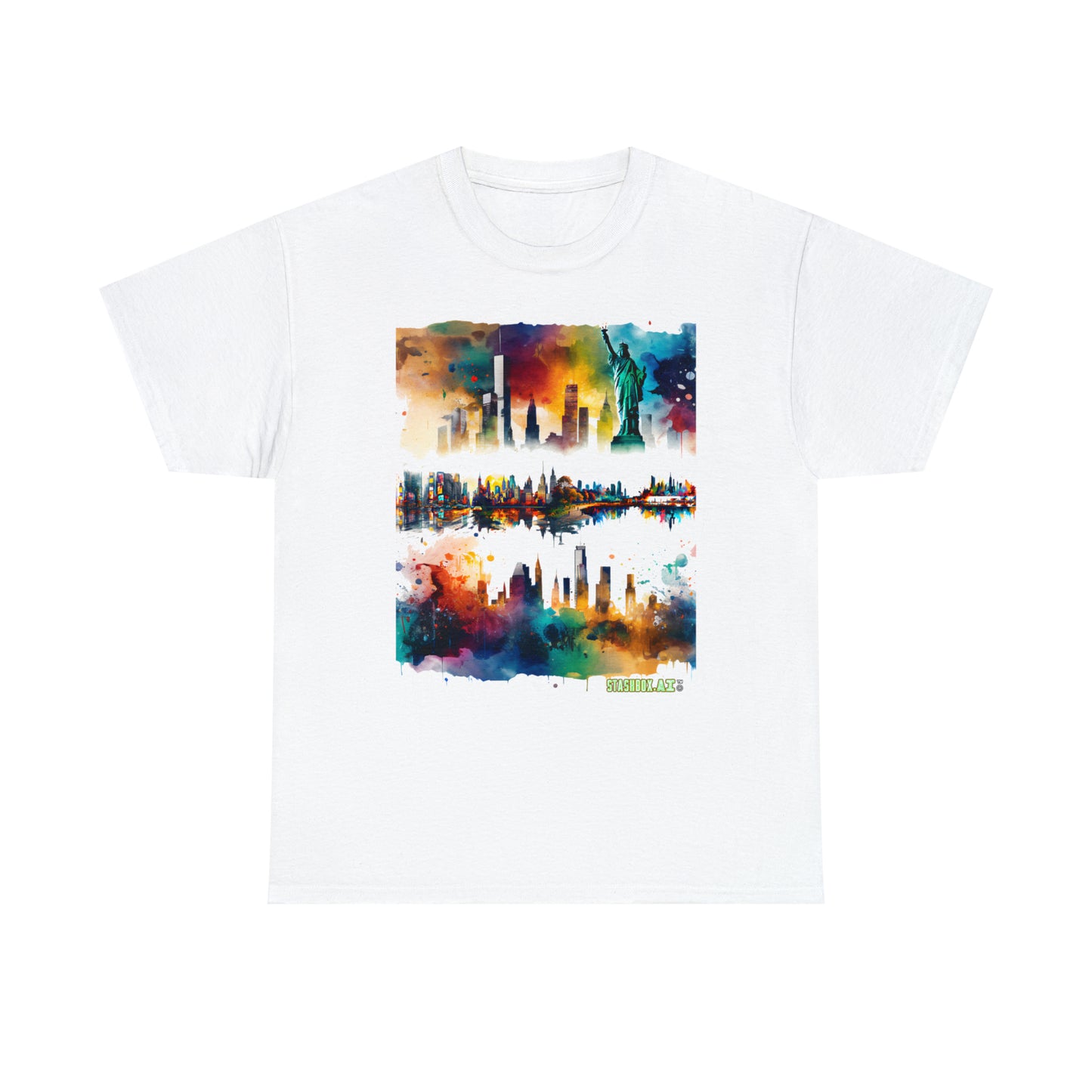 Artistic Statue of Liberty Watercolor Tee - Stashbox Design