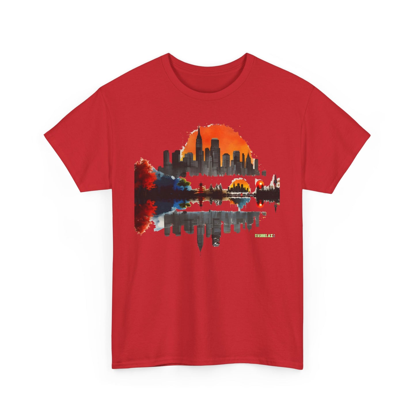 Unisex Heavy Cotton Tee New York Abstract Art 010