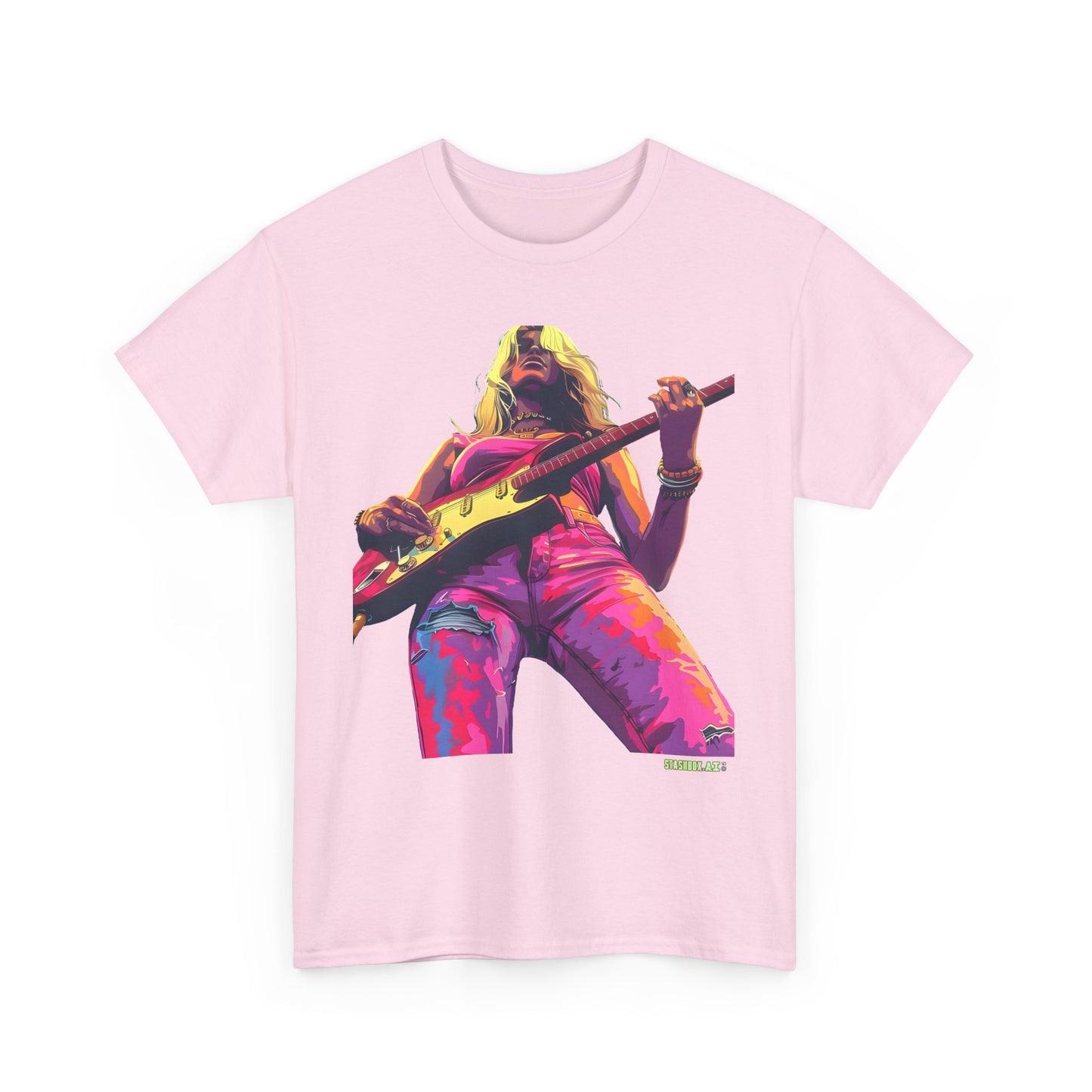 Unisex Heavy Cotton T-Shirt  Girl Guitarist Rocking 016