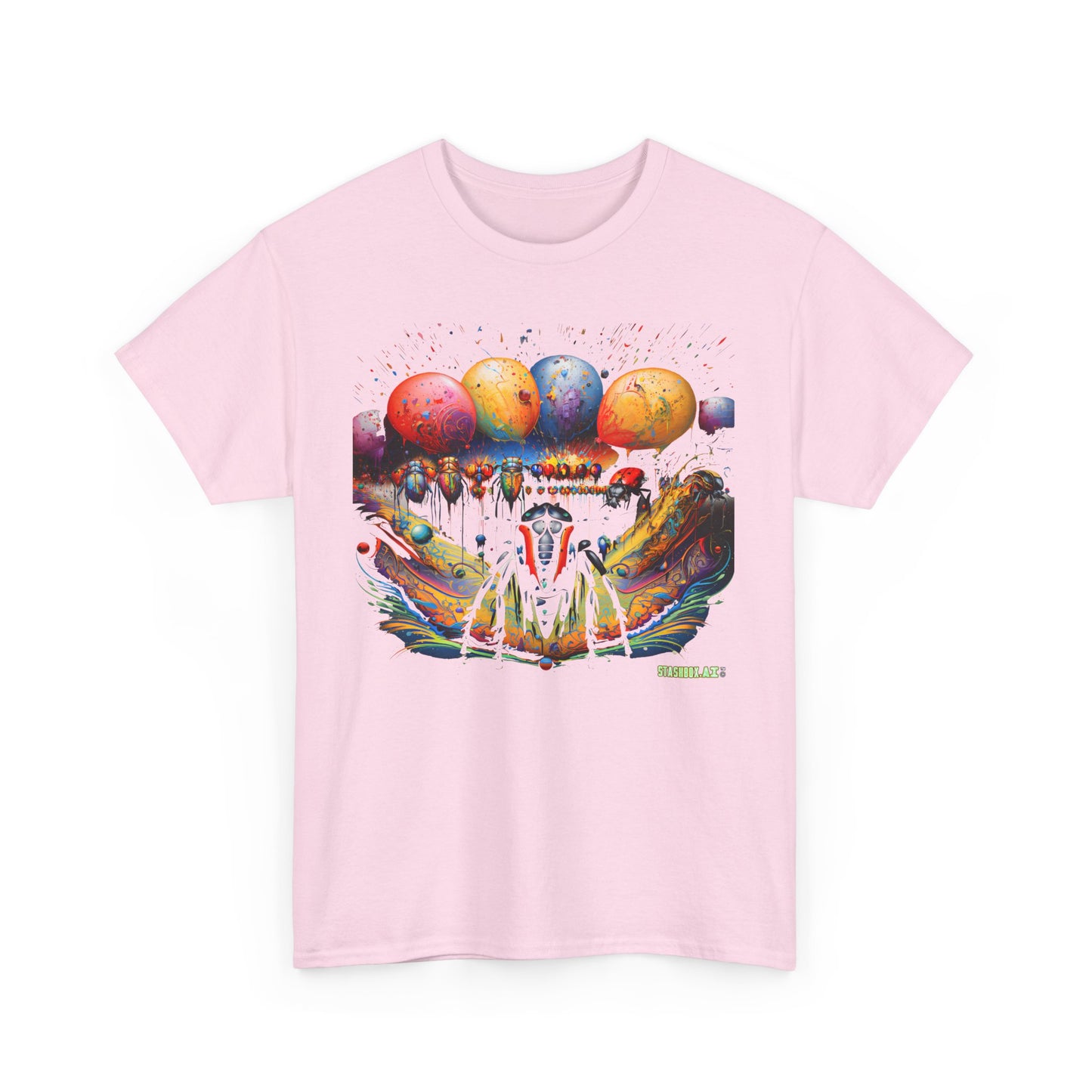 Unisex Adult Size Heavy Cotton Tee Colorful Bugs 003 T-Shirt