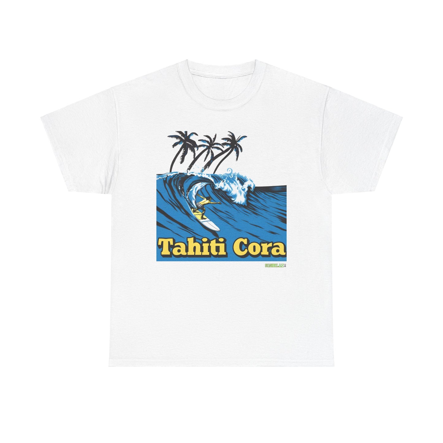 Unisex Heavy Cotton T-Shirt  Tahiti Cora Surfing Logo 002