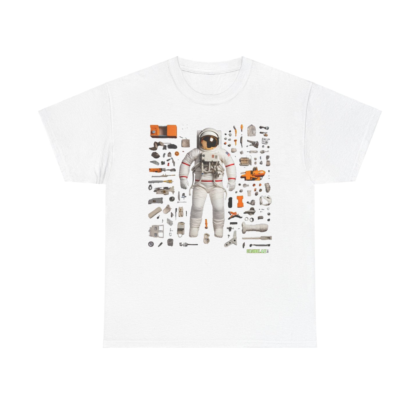 Unisex Adult Size Heavy Cotton TShirt Astronaut Knolling 003