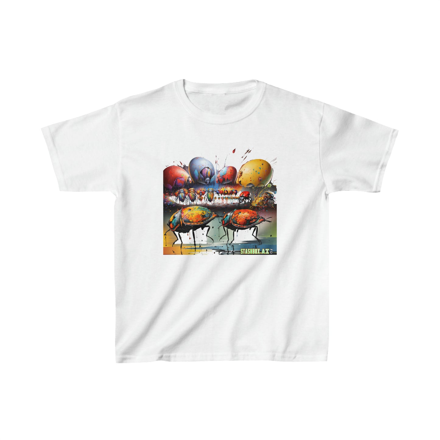 Kids Heavy Cotton™ Tee Cute Colorful Bugs 002
