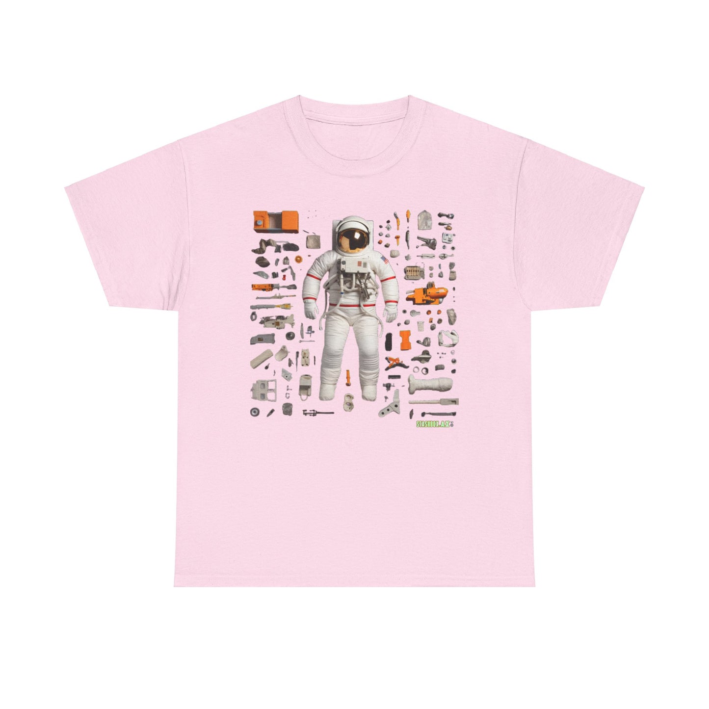 Unisex Adult Size Heavy Cotton TShirt Astronaut Knolling 003