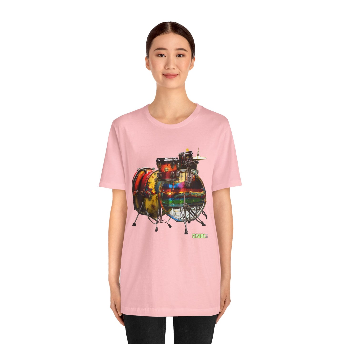 Unisex Jersey Short Sleeve Tshirt - Colorful Drum Set - 006