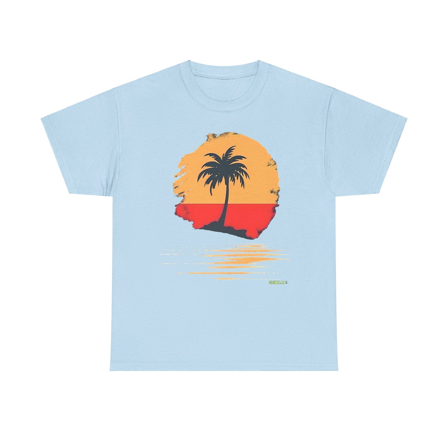 Unisex Heavy Cotton Tee Tropical Rasta Colors Minimalism 003