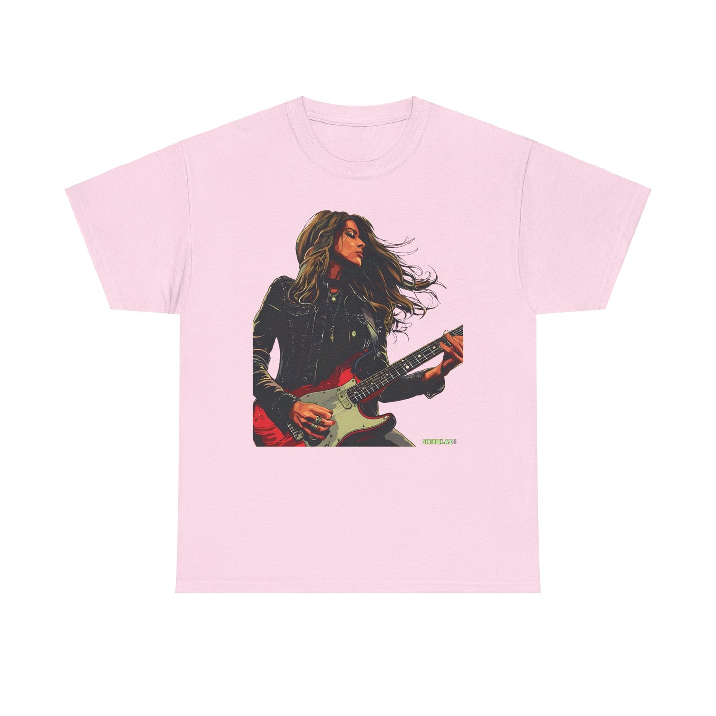 Unisex Heavy Cotton T-Shirt  Girl Guitarist Rocking 006