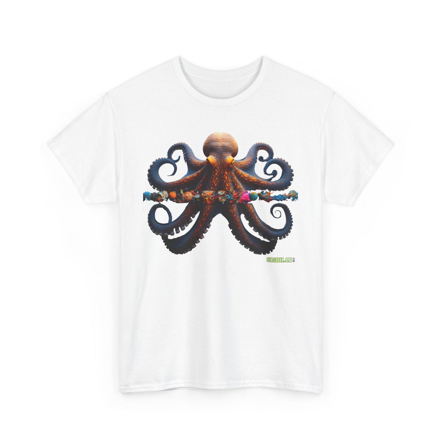 Unisex Heavy Cotton Tee Animal Octopus 001