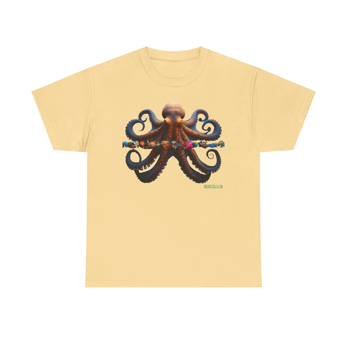 Unisex Heavy Cotton Tee Animal Octopus 001