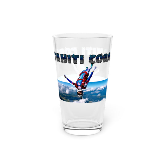 Elevate your glassware collection with our Tahiti Cora Upside Down Skydiving Pint Glass (16oz) - Tahiti Cora #001. Exclusively crafted by Stashbox.ai, this glass features a unique design capturing the thrill of skydiving. Dive into style with this exclusive piece.